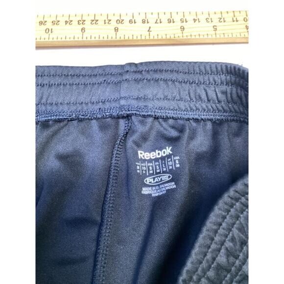 Reebok Women's Play Dry Training Shorts Black White Striped Elastic Waist Small - Picture 3 of 4